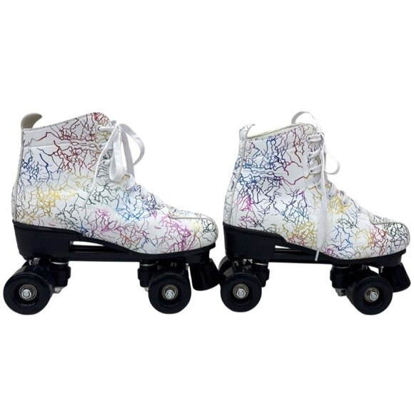 Colorful Abstract Design Roller Skates With Quad Wheels &‎ Laces - Picture 4 of 5